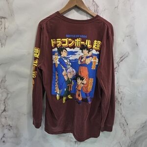 Dragon Ball Z T Shirt Men Large Red Super Goku Vegeta Gohan Long Sleeve Crew DBZ